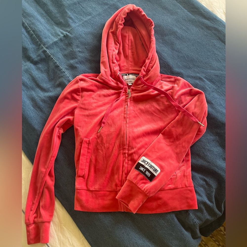 Bubblegum pink Juicy Couture cropped zip up